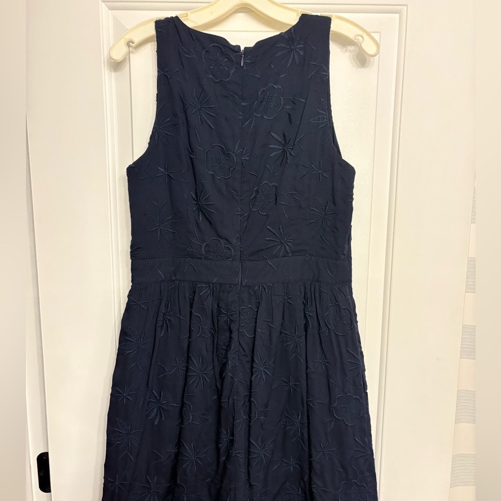 LOFT Midnight Blue Floral Midi Dress - Picture 2 of 3